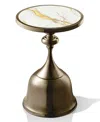 Furniture Of America Knoll 16" Metal Round End Table With Pedestal Base In Brown