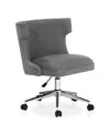 Furniture Of America Leona Fabric Wingback Swivel Office Chair In Gray