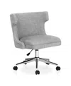 Furniture Of America Leona Fabric Wingback Swivel Office Chair In Gray