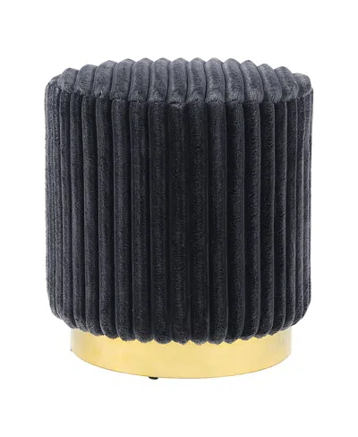 Furniture Of America Lillian Upholstered Ottoman With Plinth Base In Black