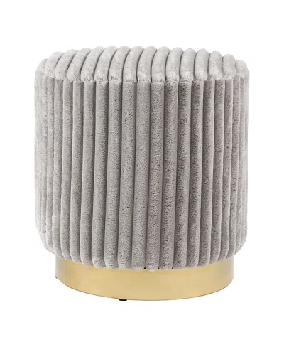 Furniture Of America Lillian Upholstered Ottoman With Plinth Base In Gray