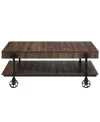 Furniture Of America Luther 18" Steel Rectangle Coffee Table In Black And Dark Walnut