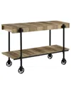 Furniture Of America Luther 30" Steel Rectangle Sofa Table In Black And Rustic Oak