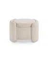 Furniture Of America Lyla Chenille Round Storage Ottoman With Reversible Cushion In Neutral