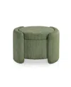 Furniture Of America Lyla Chenille Round Storage Ottoman With Reversible Cushion In Green