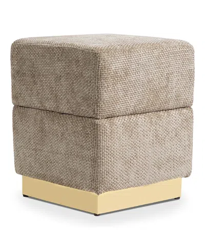 Furniture Of America Lyra Chenille Cube Storage Ottoman In Brown