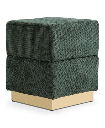 Furniture Of America Lyra Chenille Cube Storage Ottoman In Green