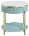 Furniture Of America Marei 1 Drawer End Table In Green,white,gold-tone