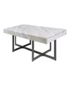Furniture Of America Martine 47 Faux Marble Top 2-drawer Coffee Table In White