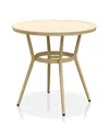Furniture Of America Meri Aluminum Patio Round Dining Table In Neutral