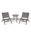 Furniture Of America Morrow Aluminum And Fe Wicker Outdoor Bistro, Set Of 3 In Gray