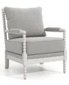 Furniture Of America Nana 38" Upholstered Accent Chair In Solid Gray