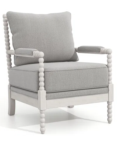 Furniture Of America Nana 38" Upholstered Accent Chair In Solid Gray
