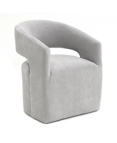 Furniture Of America Orion Modern Upholstered Accent Chair With Casters In White