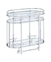 Furniture Of America Ovaro Steel Frame Serving Cart With Top And Two Lower Shelves In Silver