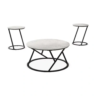 Furniture Of America Ozena Easy Setup Coffe Table Set In White