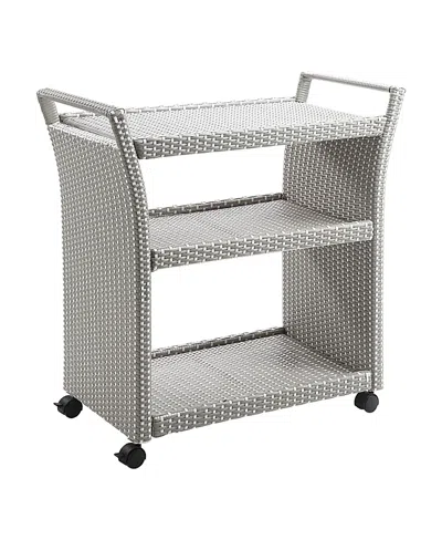 Furniture Of America Phelps Aluminum 3-open Shelf Patio Serving Cart In Gray