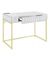 Furniture Of America Prelli Steel Base 1-drawer Writing Desk With Usb Port And Outlet In White
