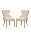 Furniture Of America Rietta Linen Upholstered Tufted And Nailhead Side Chairs, Set Of 2 In White