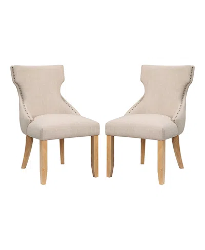 Furniture Of America Rietta Linen Upholstered Tufted And Nailhead Side Chairs, Set Of 2 In White