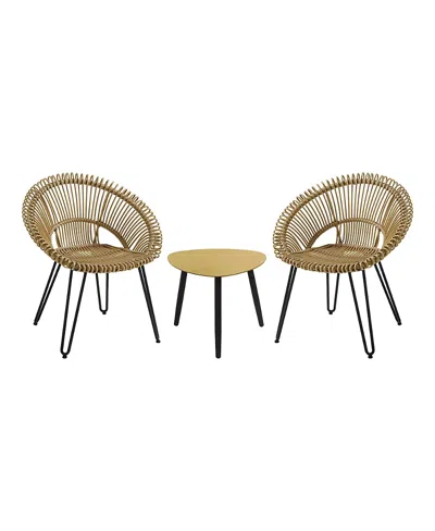 Furniture Of America Ritanna Aluminum Outdoor Bistro, Set Of 3 In Brown