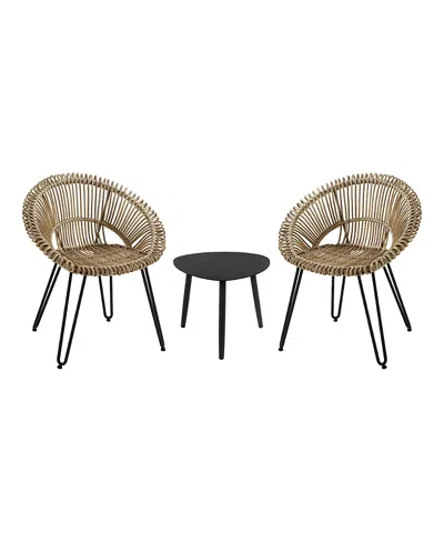 Furniture Of America Ritanna Aluminum Outdoor Bistro, Set Of 3 In Brown