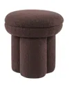 Furniture Of America Ronan 18" Mushroom Upholstered Ottoman In Brown