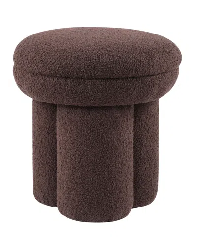Furniture Of America Ronan 18" Mushroom Upholstered Ottoman In Brown