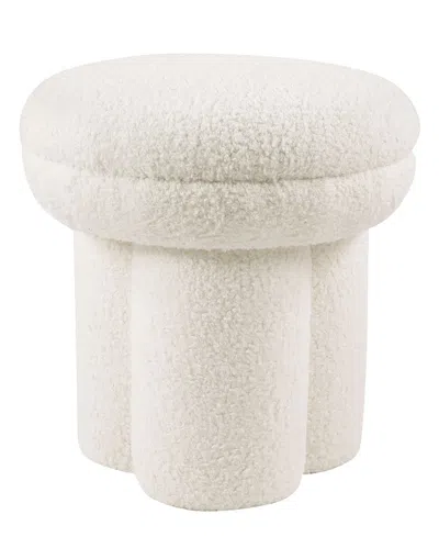 Furniture Of America Ronan 18" Mushroom Upholstered Ottoman In White