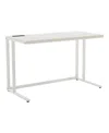 Furniture Of America Sanford Steel Base Two-tone Writing Desk With Usb Ports And Outlets In White