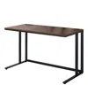 Furniture Of America Sanford Steel Base Two-tone Writing Desk With Usb Ports And Outlets In Brown