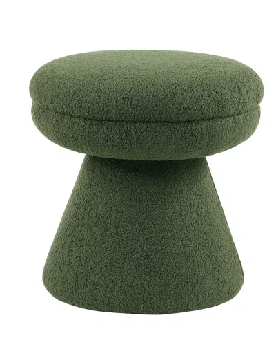 Furniture Of America Silas 18" Mushroom Upholstered Ottoman In Green