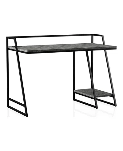 Furniture Of America Stark Steel Base 1-shelf Writing Desk With Usbs In Gray