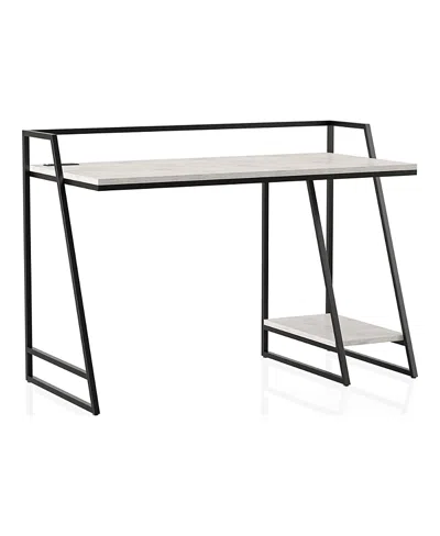 Furniture Of America Stark Steel Base 1-shelf Writing Desk With Usbs In White