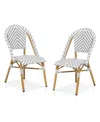 Furniture Of America Tempata Aluminum And Resin Wicker Outdoor Dining Chair, Set Of 2 In Gray