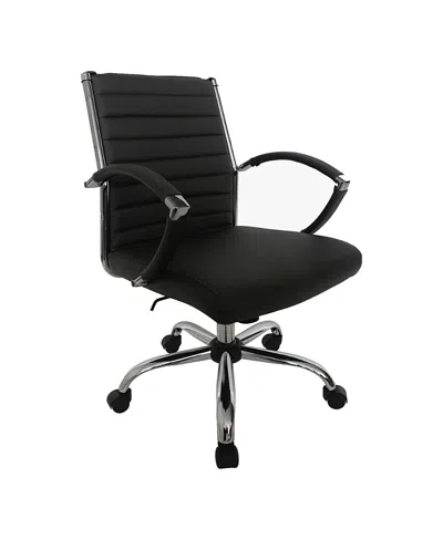 Furniture Of America Tioga 37-inch Faux Leather Height Adjustable Swivel Office Chair In Black
