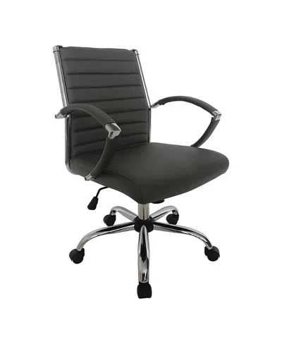 Furniture Of America Tioga 37-inch Faux Leather Height Adjustable Swivel Office Chair In Gray