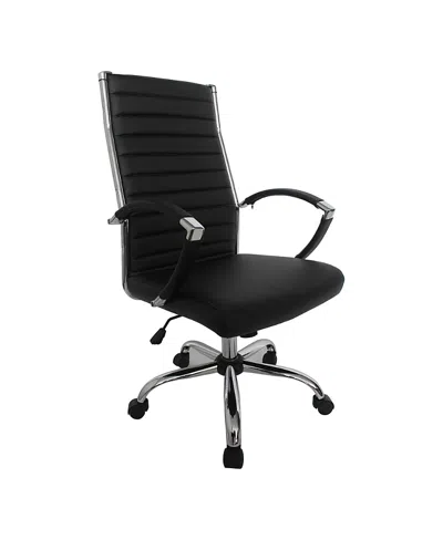 Furniture Of America Tioga 43-inch Faux Leather Height Adjustable Swivel Office Chair In Black