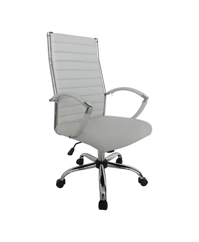 Furniture Of America Tioga 43-inch Faux Leather Height Adjustable Swivel Office Chair In White