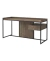 Furniture Of America Tioga Steel Base 1-drawer Writing Desk With Usbs And Outlets In Brown