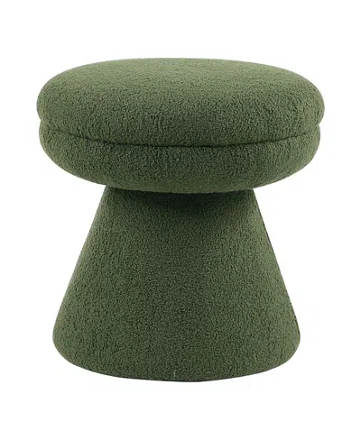 Furniture Of America Torio Mushroom Pedestal Fabric Ottoman In Green