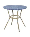 Furniture Of America Tricke Aluminum And Pe Wicker Patio Round Counter Height Table In Blue
