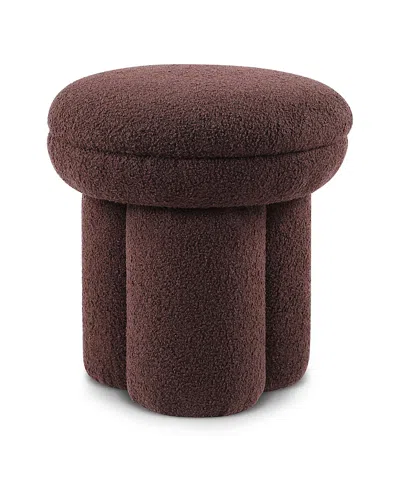 Furniture Of America Trina Pillar Base Fabric Ottoman In Brown