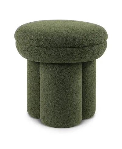 Furniture Of America Trina Pillar Base Fabric Ottoman In Green