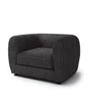 Furniture Of America Valerian 45" Boucle Fabric Club Chair In Black