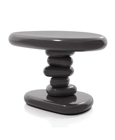 Furniture Of America Villia 22 High Gloss End Table In Gray