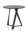 Furniture Of America Webbe 24 O-shaped Round Glass Top End Table In Black