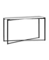 Furniture Saxon Console Table In White Marble And Black Metal
