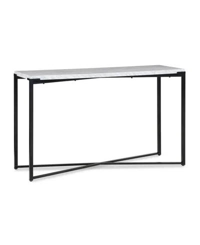 Furniture Saxon Console Table In White Marble And Black Metal