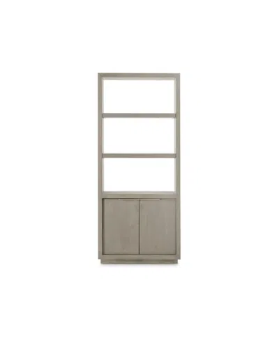 Furniture Tivie 74" Wood Floating Base Bookshelf In Mineral Gray